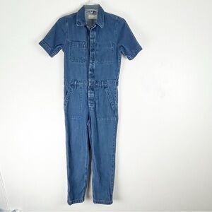 EVERLANE The Super Soft Organic Cotton Blue Jean Denim Coverall Jumpsuit, Size 0